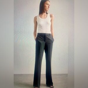 Theory Demitria Charcoal Wool Blend Pants